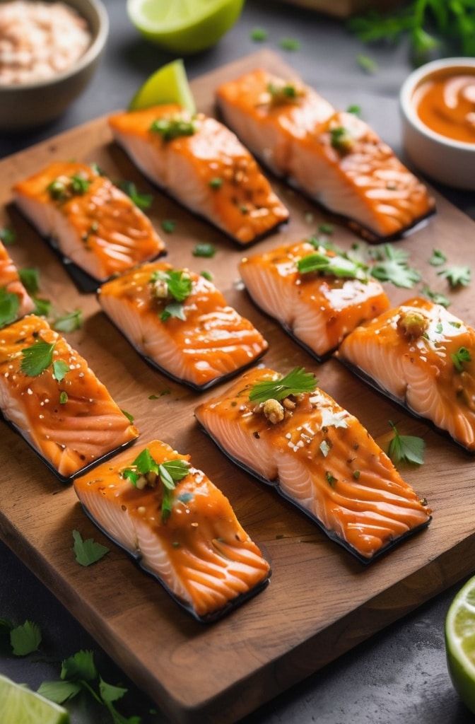 Air Fryer Bang Bang Salmon Bites
