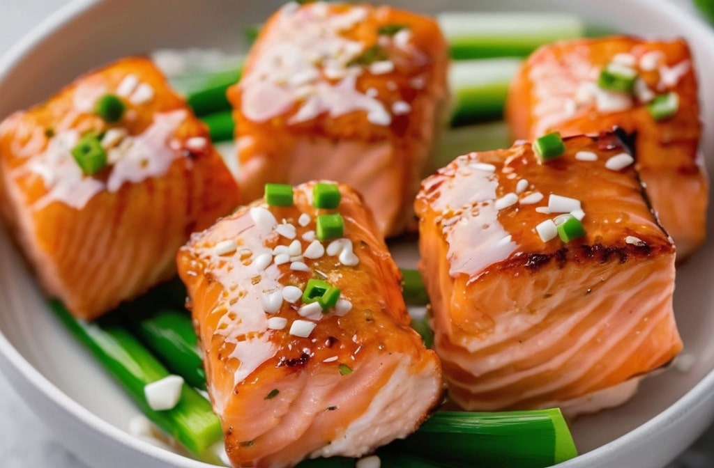 Air Fryer Bang Bang Salmon Bites