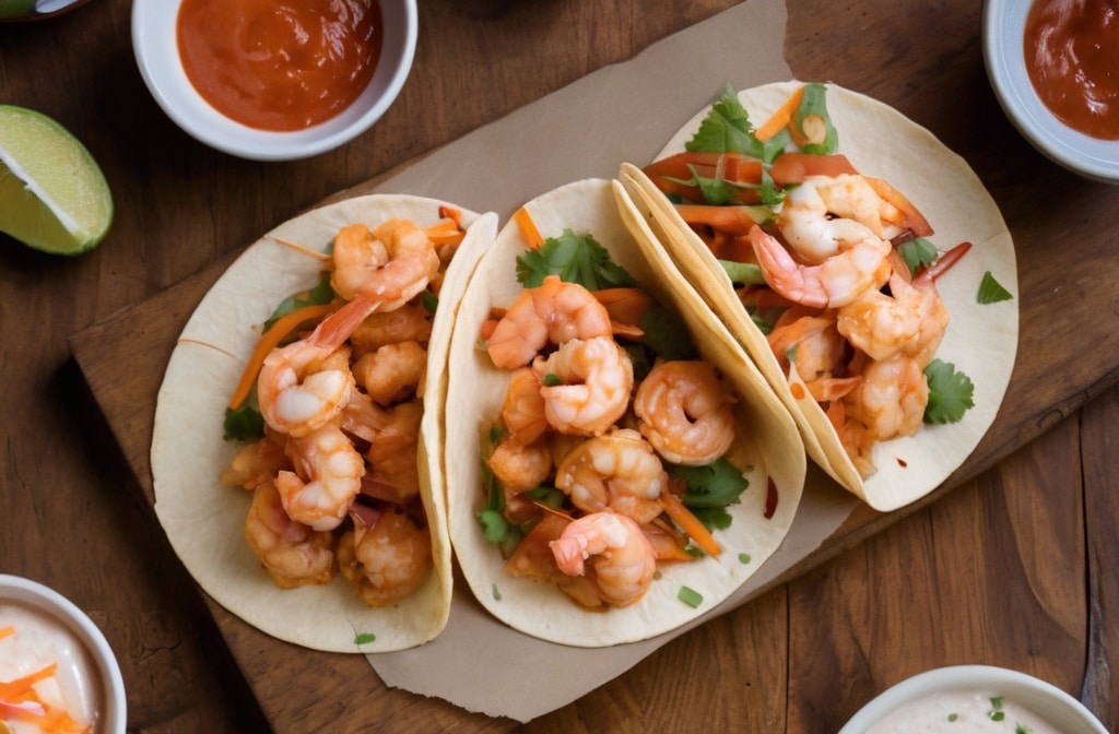 Air Fryer Bang Bang Shrimp Tacos