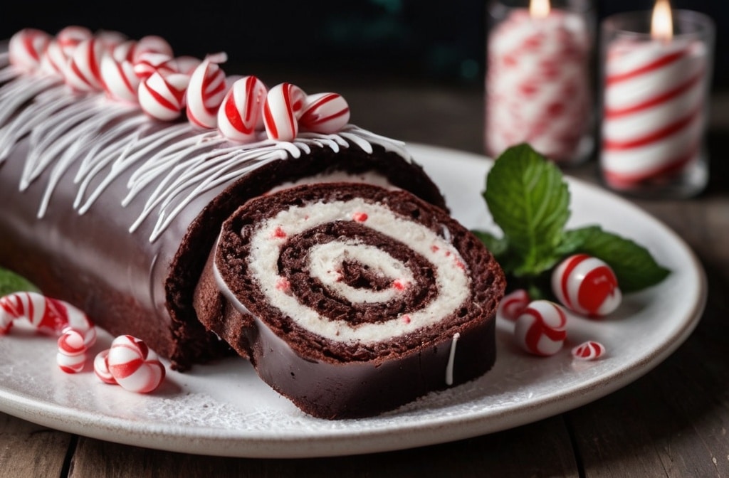 Chocolate Peppermint Cake Roll