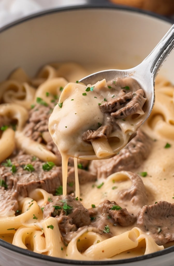 Creamy Beef and Shells