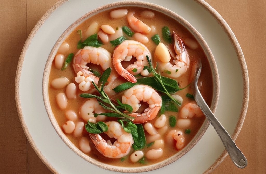 Lemony Shrimp and Bean Stew