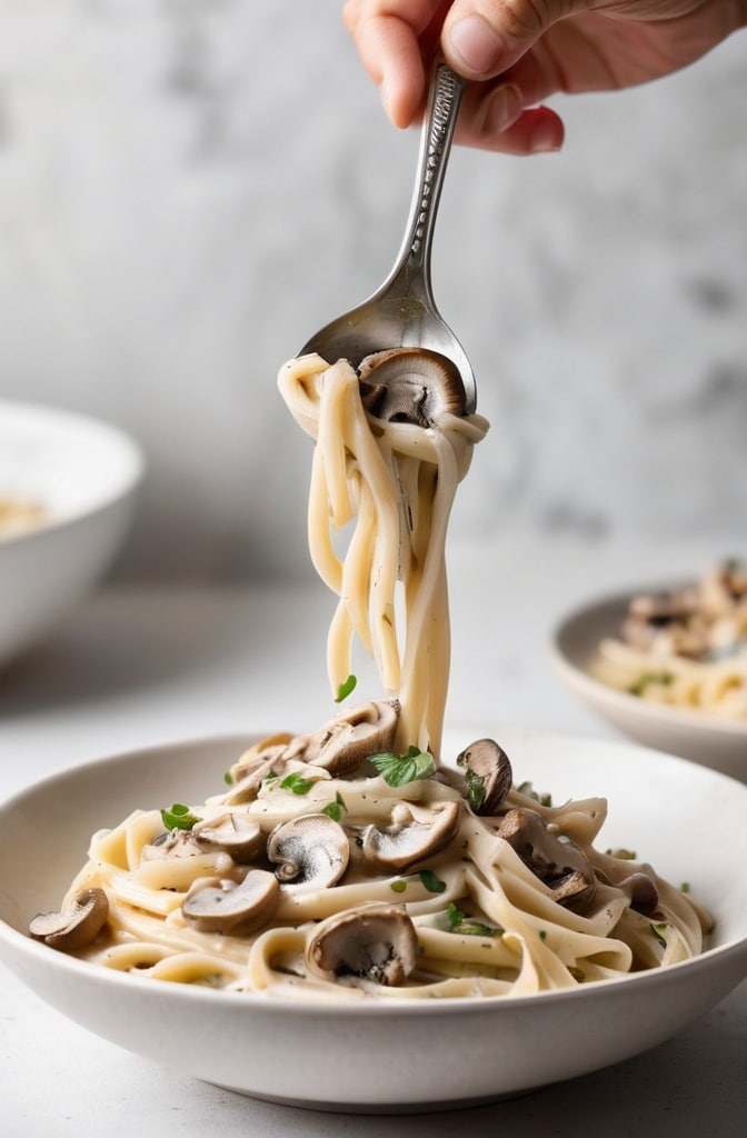 Mushroom Alfredo Pasta