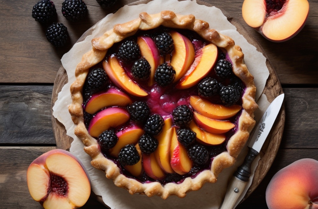 Peach Blackberry Tart