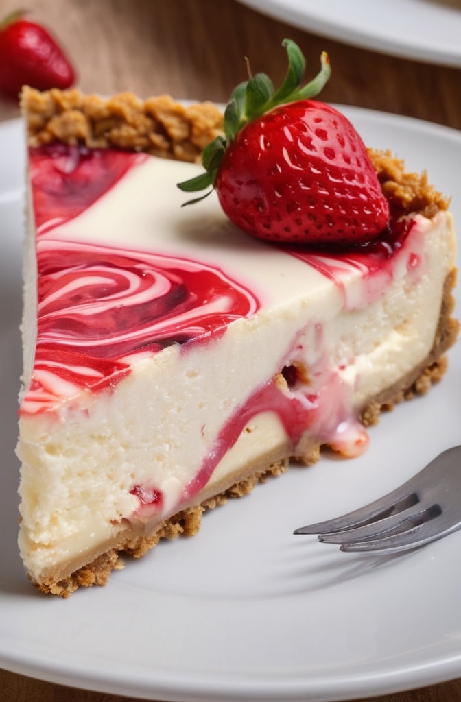 Strawberry Swirl Cheesecake