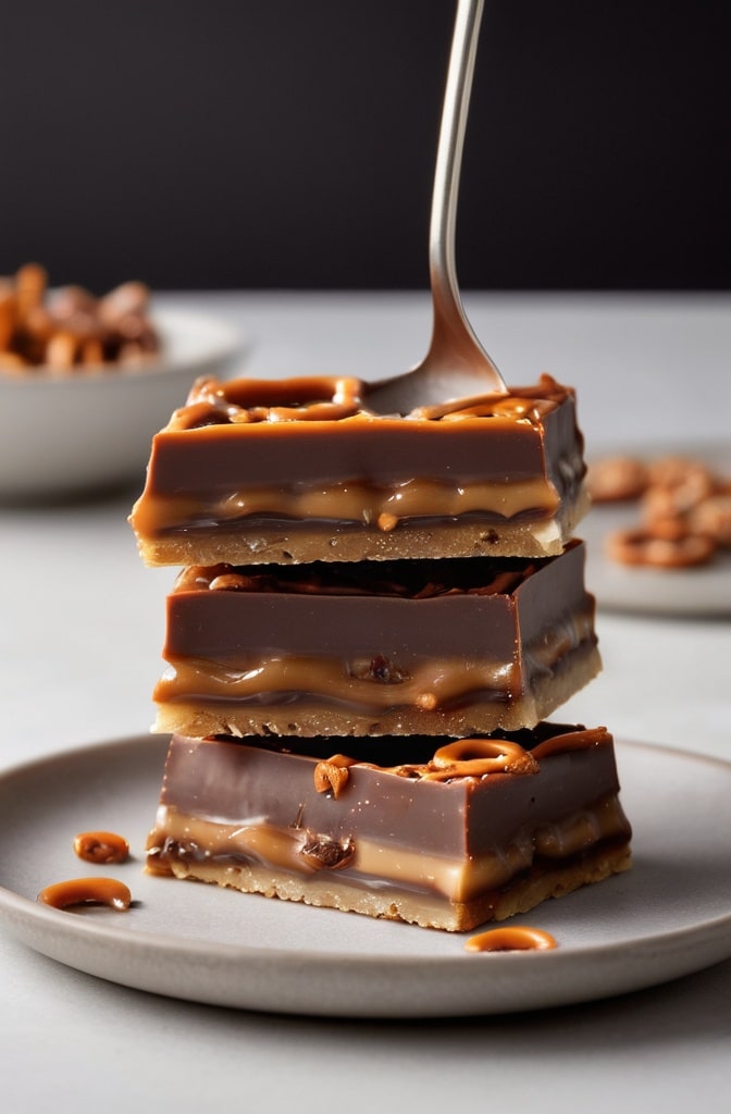 Salted Chocolate and Caramel Pretzel Bars