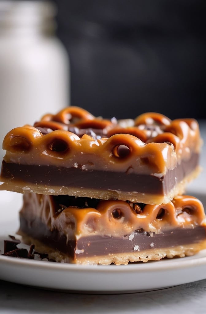 Salted Chocolate and Caramel Pretzel Bars