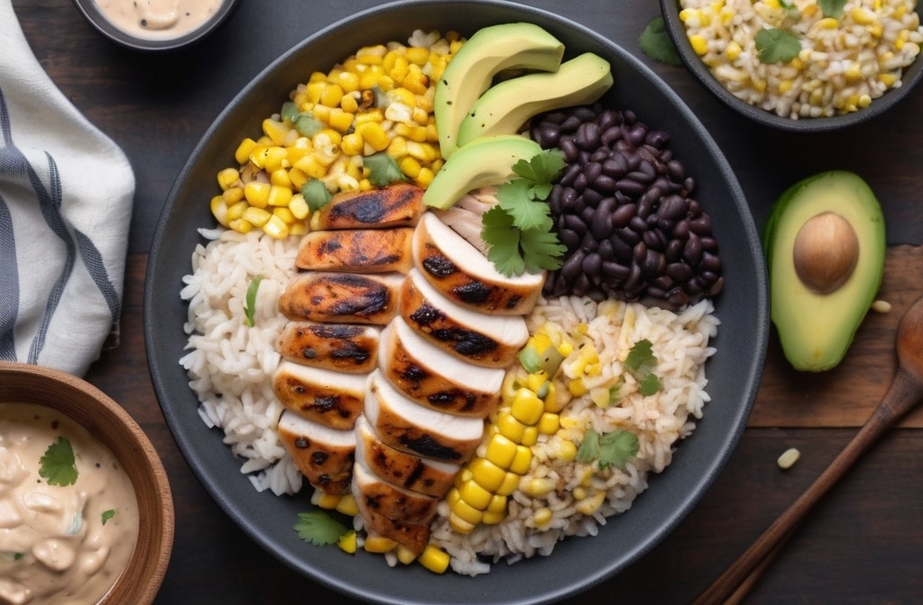 Street Corn Chicken Rice Bowl