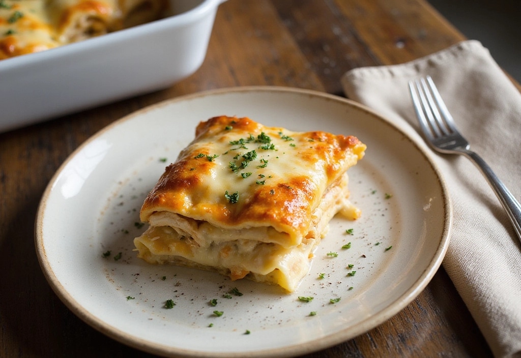 THE BEST EASY CHICKEN ALFREDO LASAGNA
