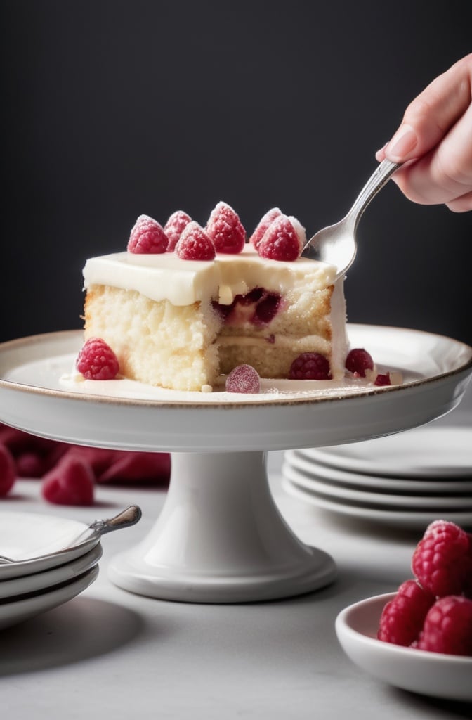 White Chocolate Raspberry Cake