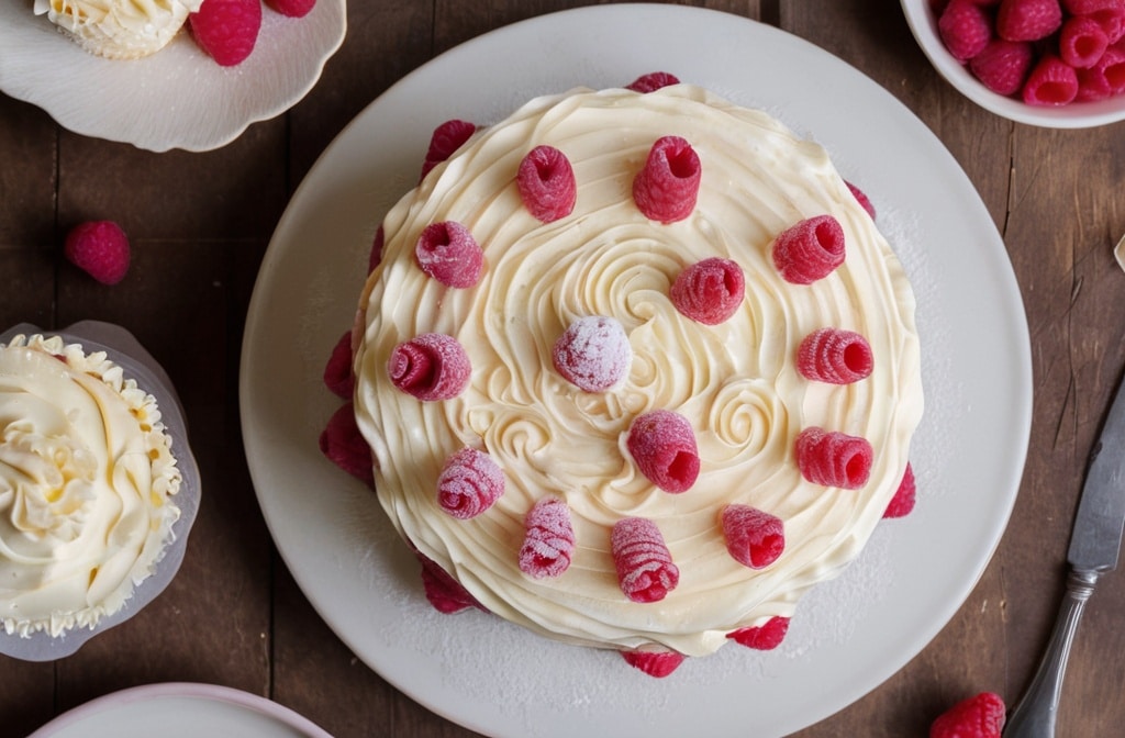 White Chocolate Raspberry Cake 