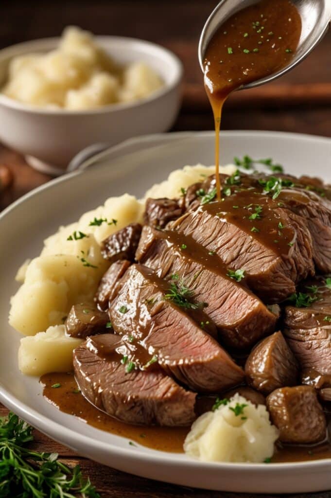 Instant Pot Pot Roast with Mashed Potatoes & Gravy