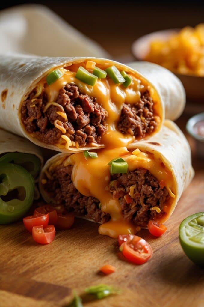 Cheesy Double Beef Burrito