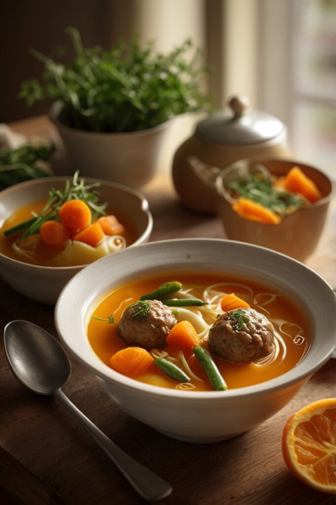 Hearty Meatball Soup with Vegetables