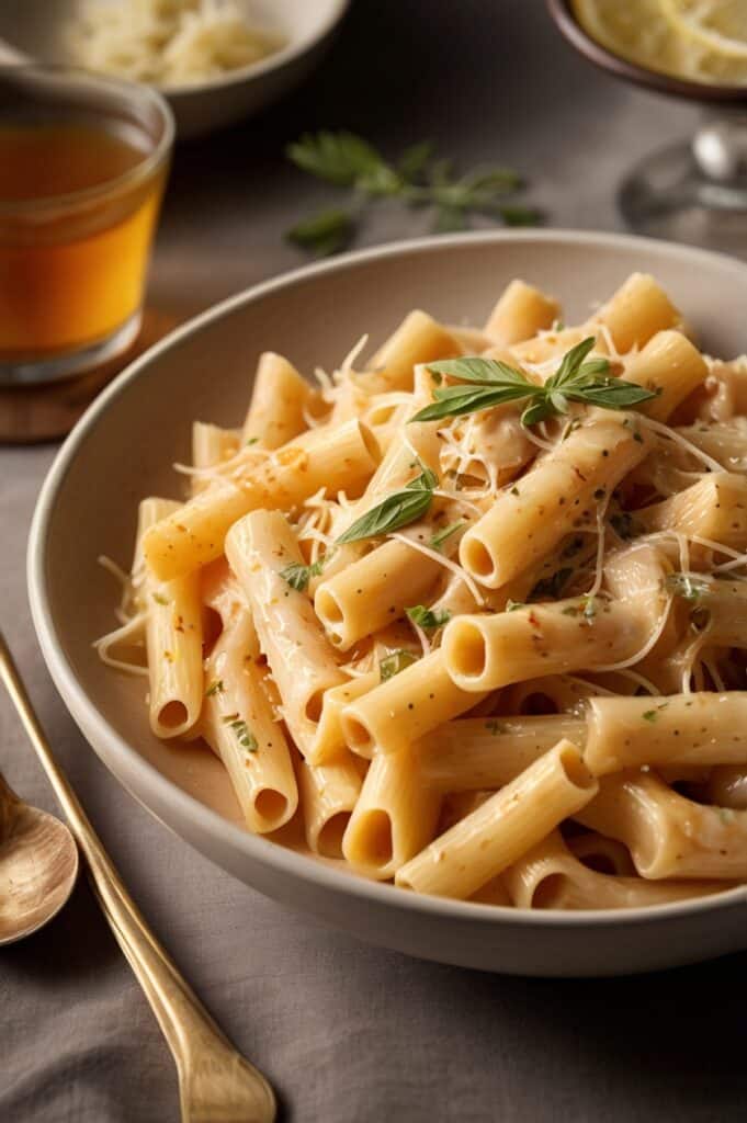 Creamy Chicken Pasta in Parmesan Cheese Sauce