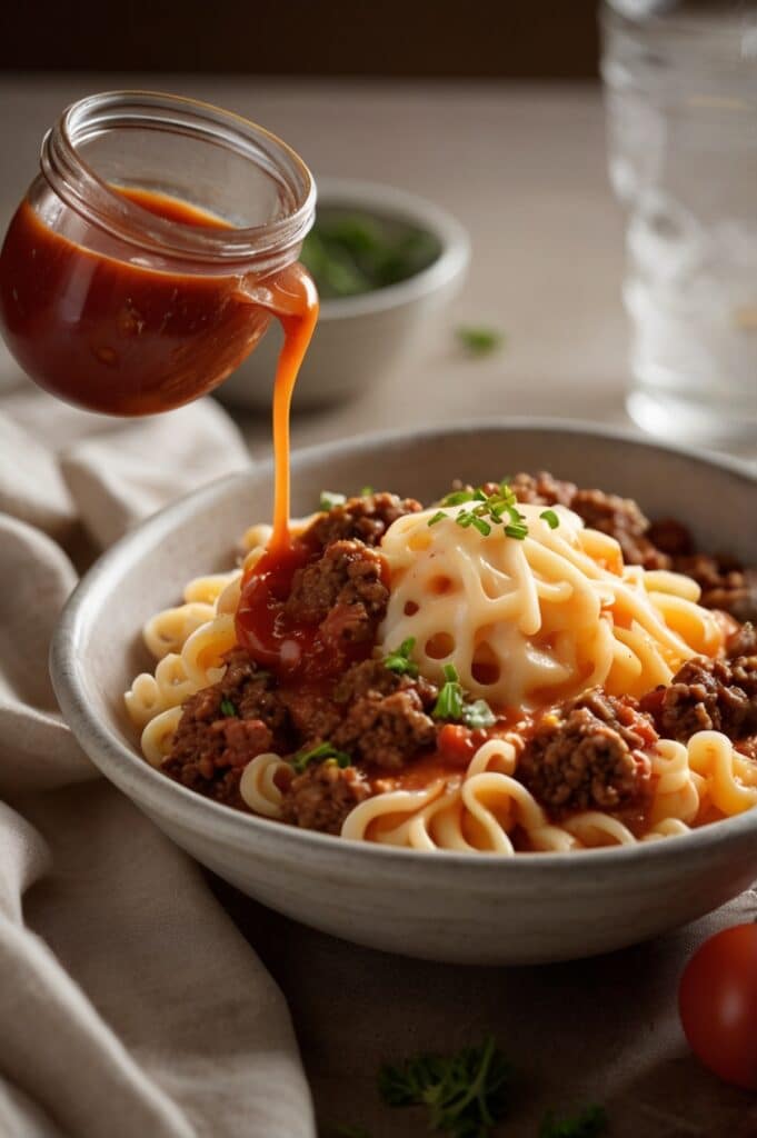 Delicious Cheesy Tomato Ground Beef & Rice