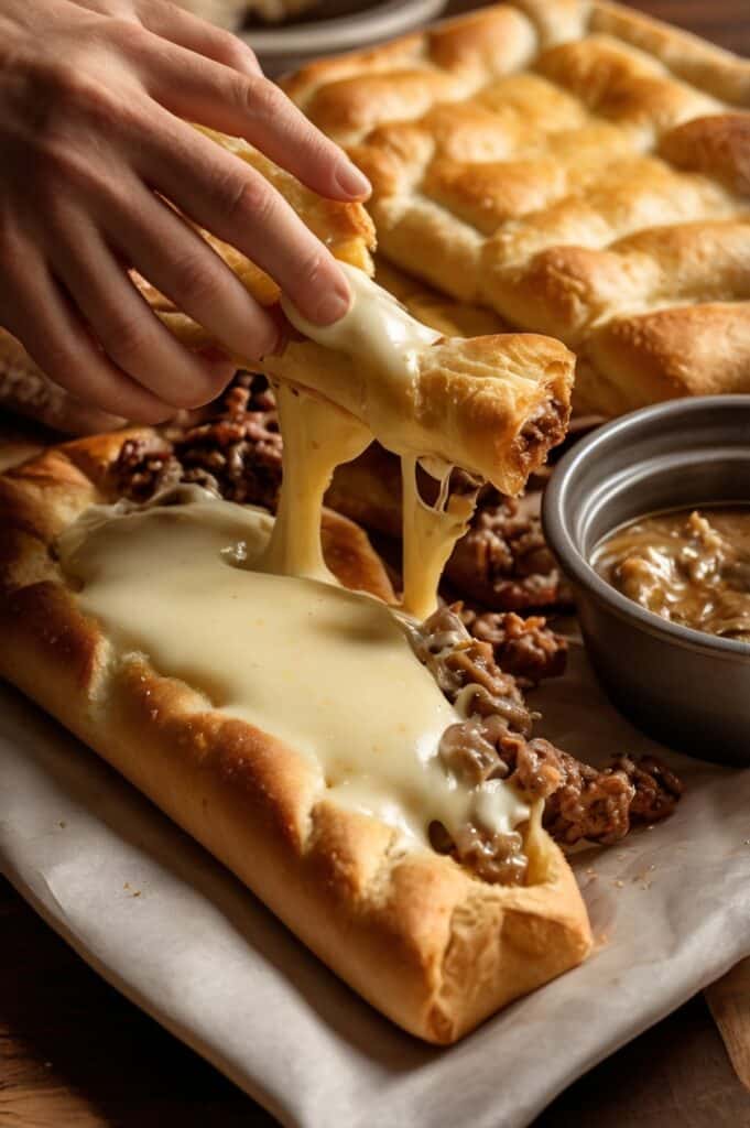 Philly Cheesesteak Stuffed Cheesy Breadsticks