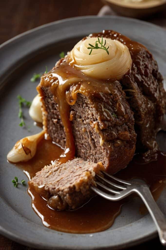 French Onion Stuffed Meatloaf Recipe