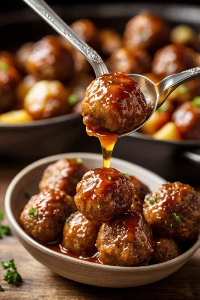 Slow Cooker Pineapple Barbecue Meatballs – Sweet & Tangy Party Favorite
