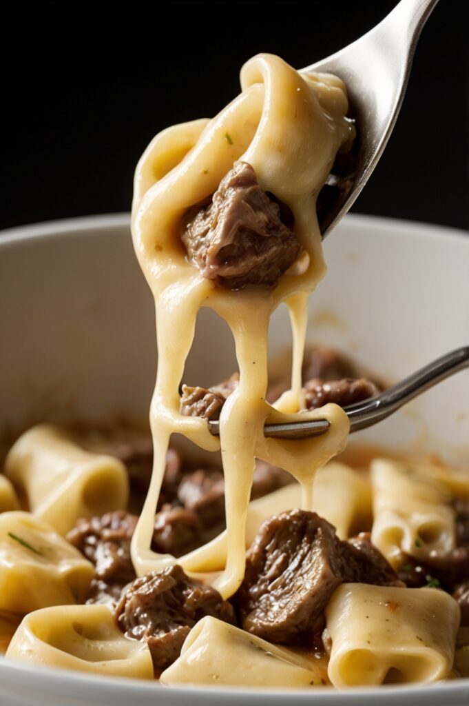 Cheesesteak Tortellini with Rich Provolone Sauce