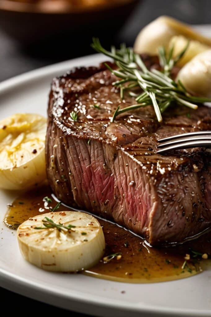 Garlic Butter Steak Bites and Smashed Potatoes