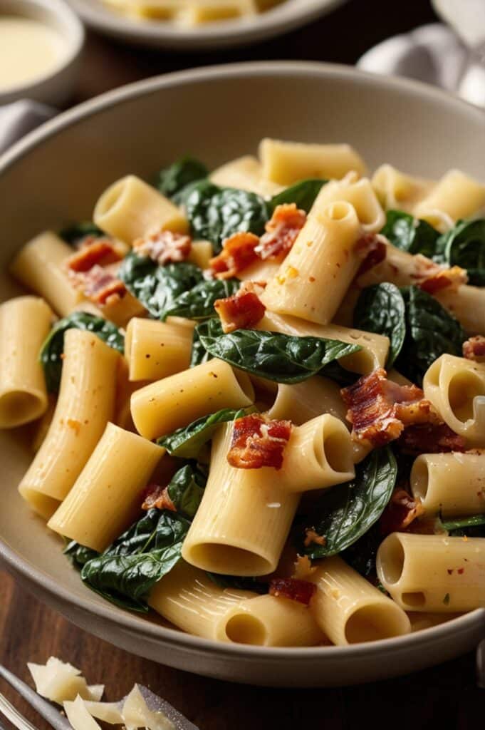 Creamy Chicken Bacon Spinach Pasta