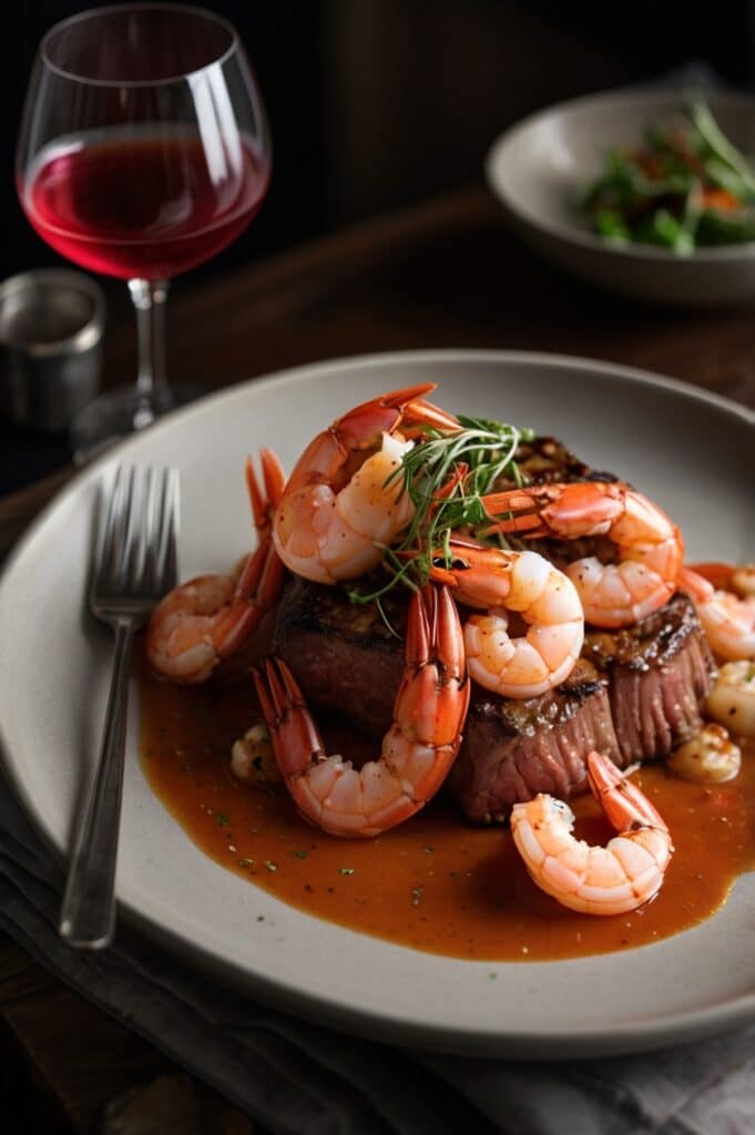 Steak with Shrimp & Lobster Sauce