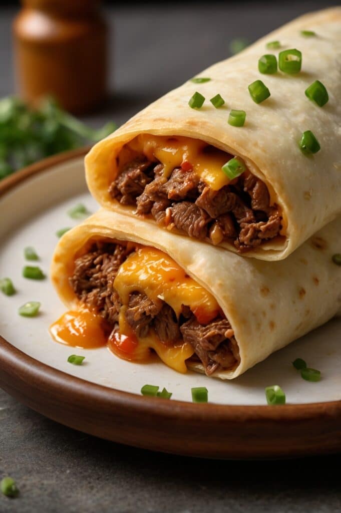 Beef and Cheese Chimichangas