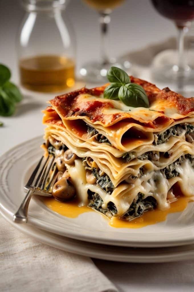 Creamy Spinach & Mushroom Lasagna Recipe