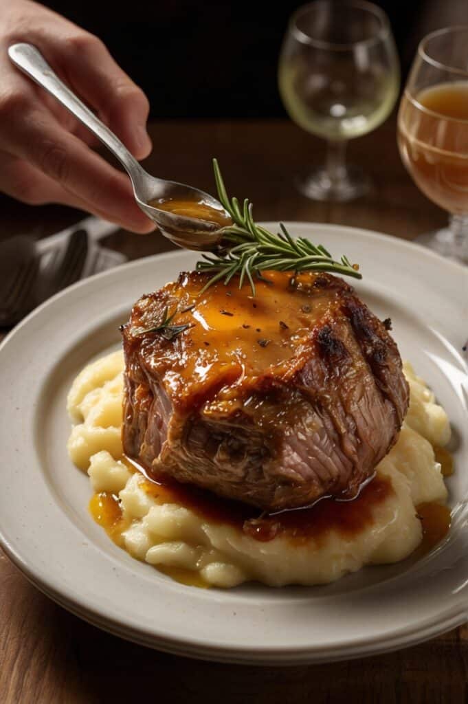 Tender Slow-Cooked Lamb Shoulder with Rosemary & Honey