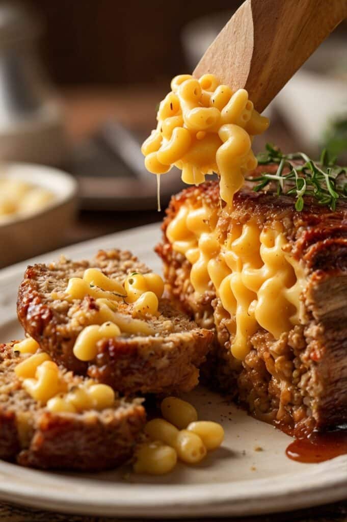 Mac and Cheese Stuffed Meatloa