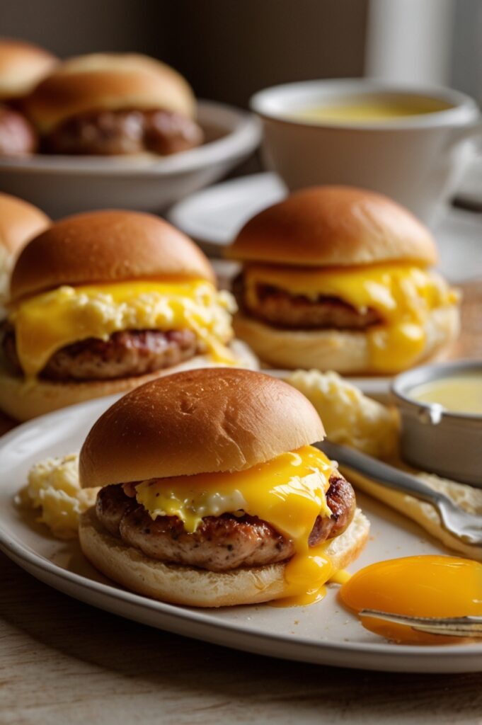 Easy Cheesy Sausage & Egg Breakfast Sliders