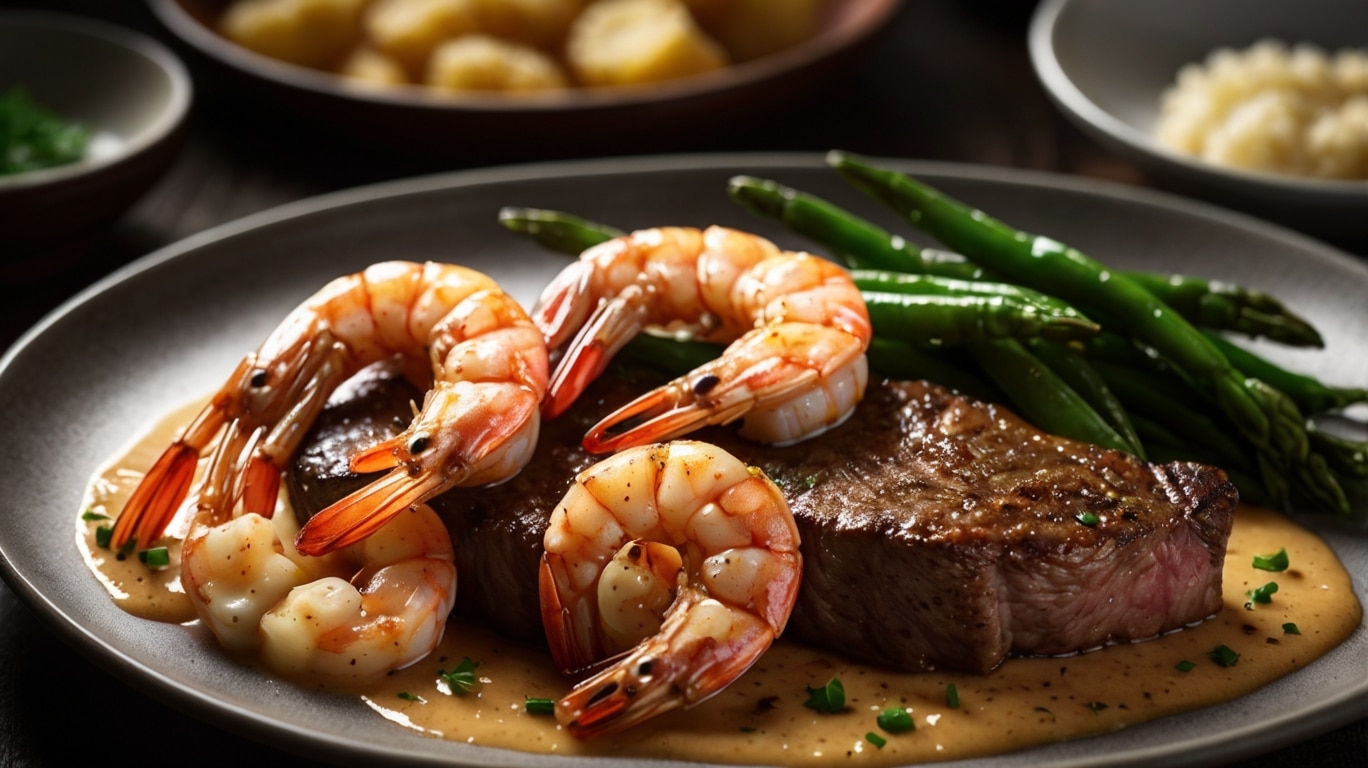 Steak in Creamy Cajun Shrimp Sauce