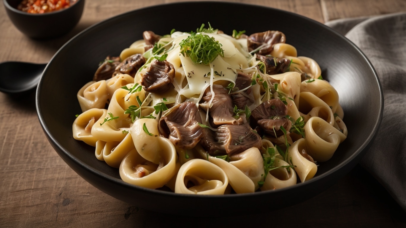 Cheesesteak Tortellini with Rich Provolone Sauce