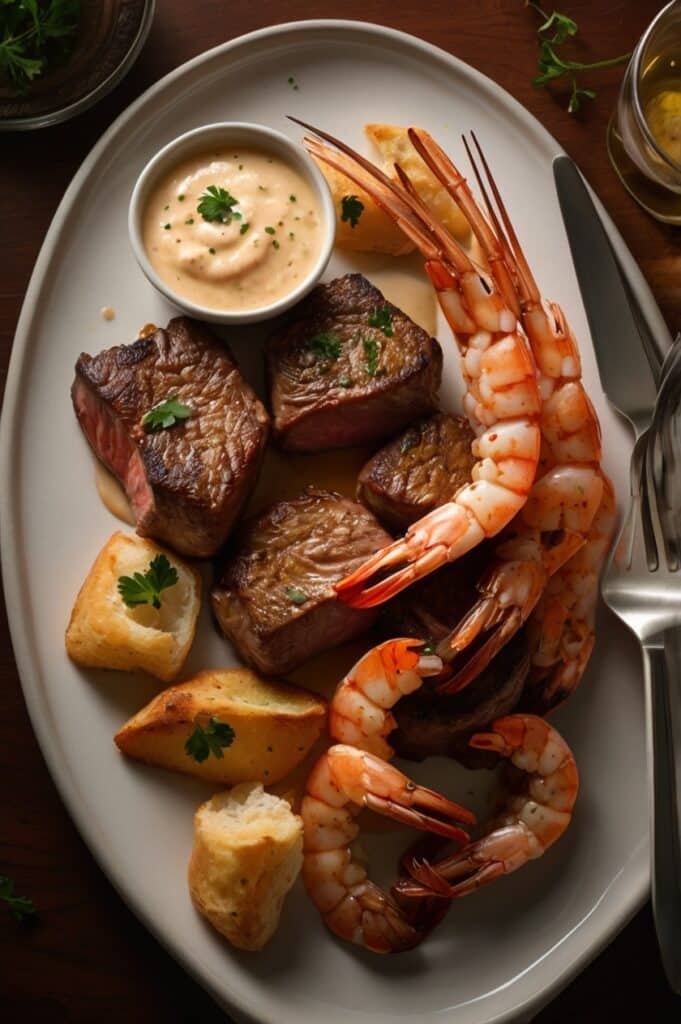 Steak in Creamy Cajun Shrimp Sauce