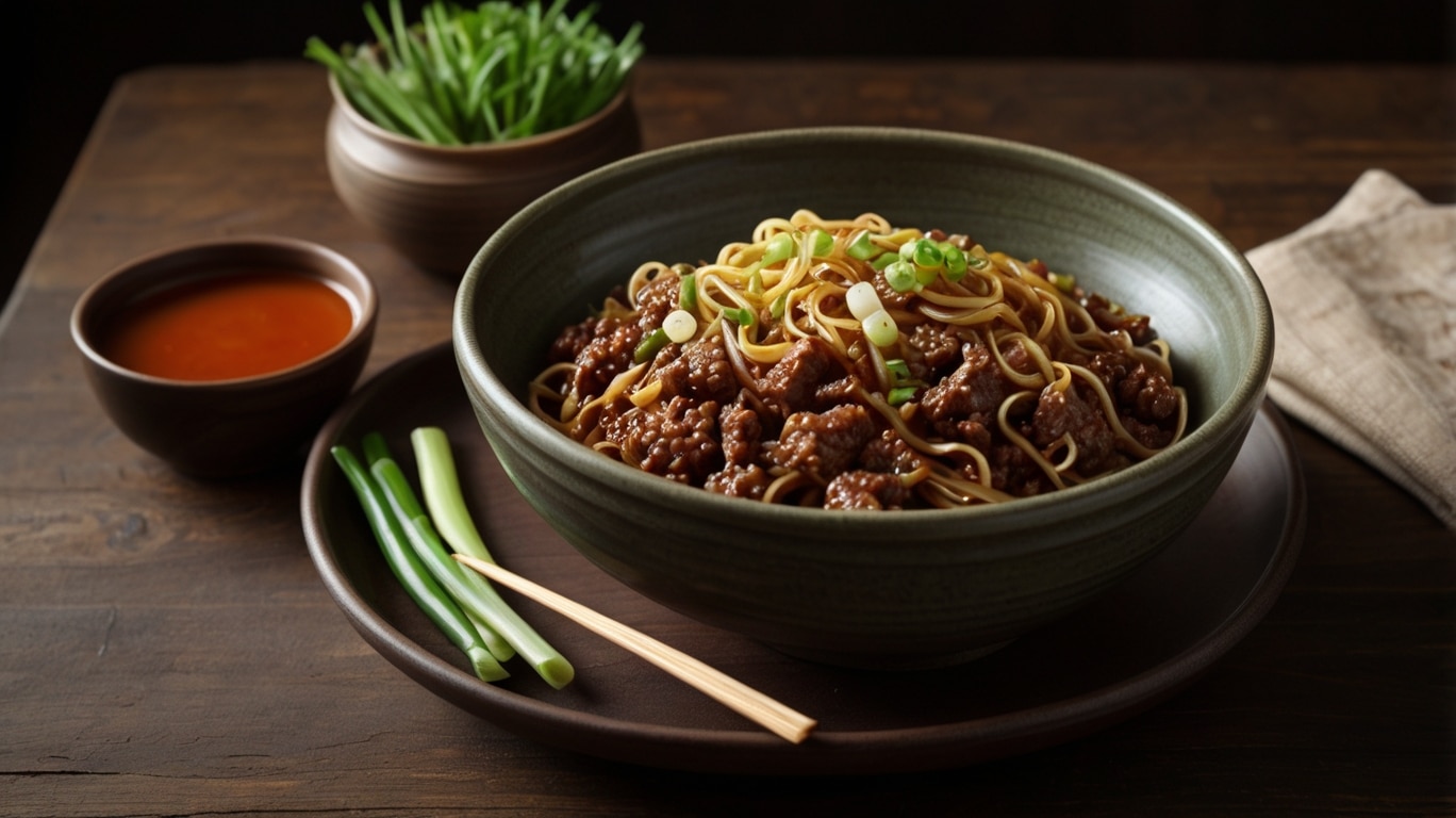 Savory Ground Beef Mongolian Noodles Recipe