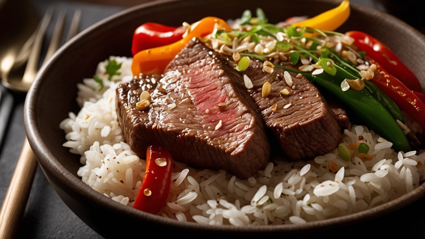 Savory Beef and Pepper Rice Bowl Recipe