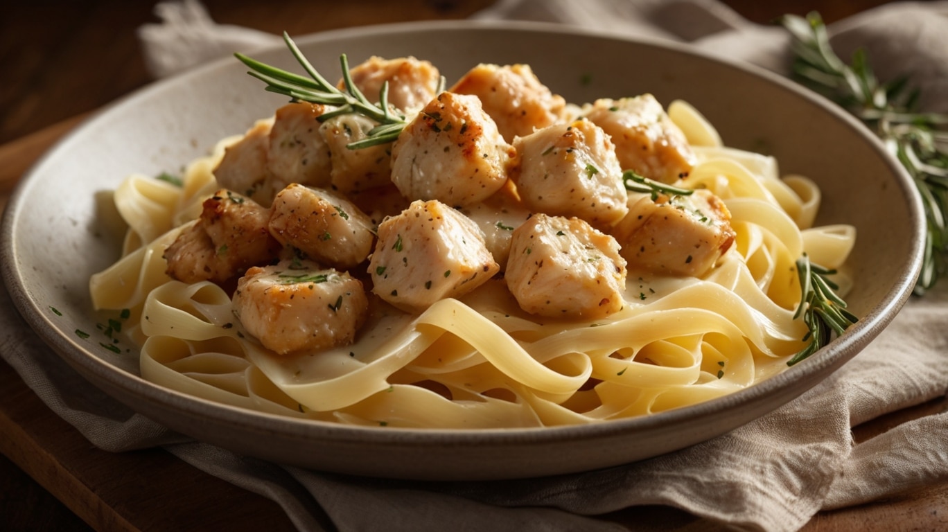 Garlic Butter Chicken Bites with Creamy Parmesan Pasta