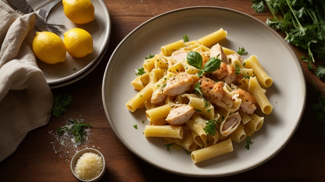 Creamy Chicken Pasta in Parmesan Cheese Sauce