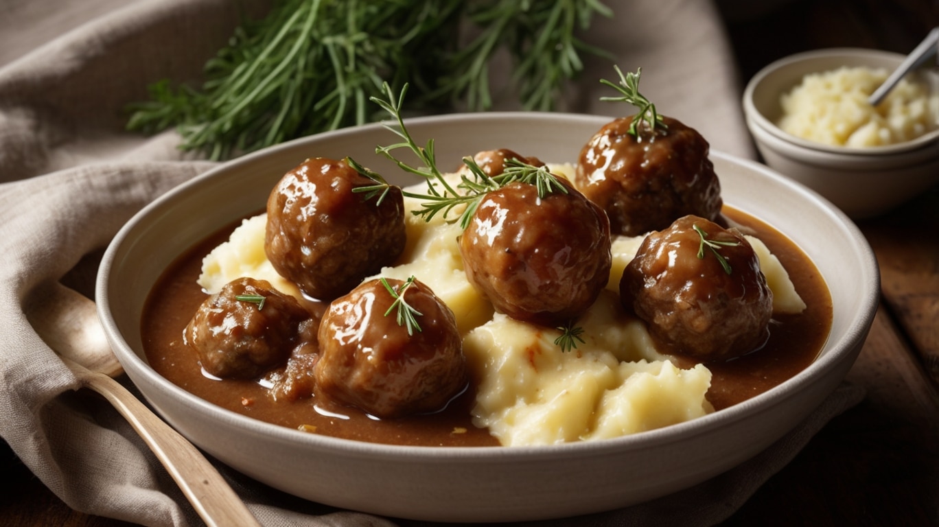 Slow Cooker Salisbury Meatballs