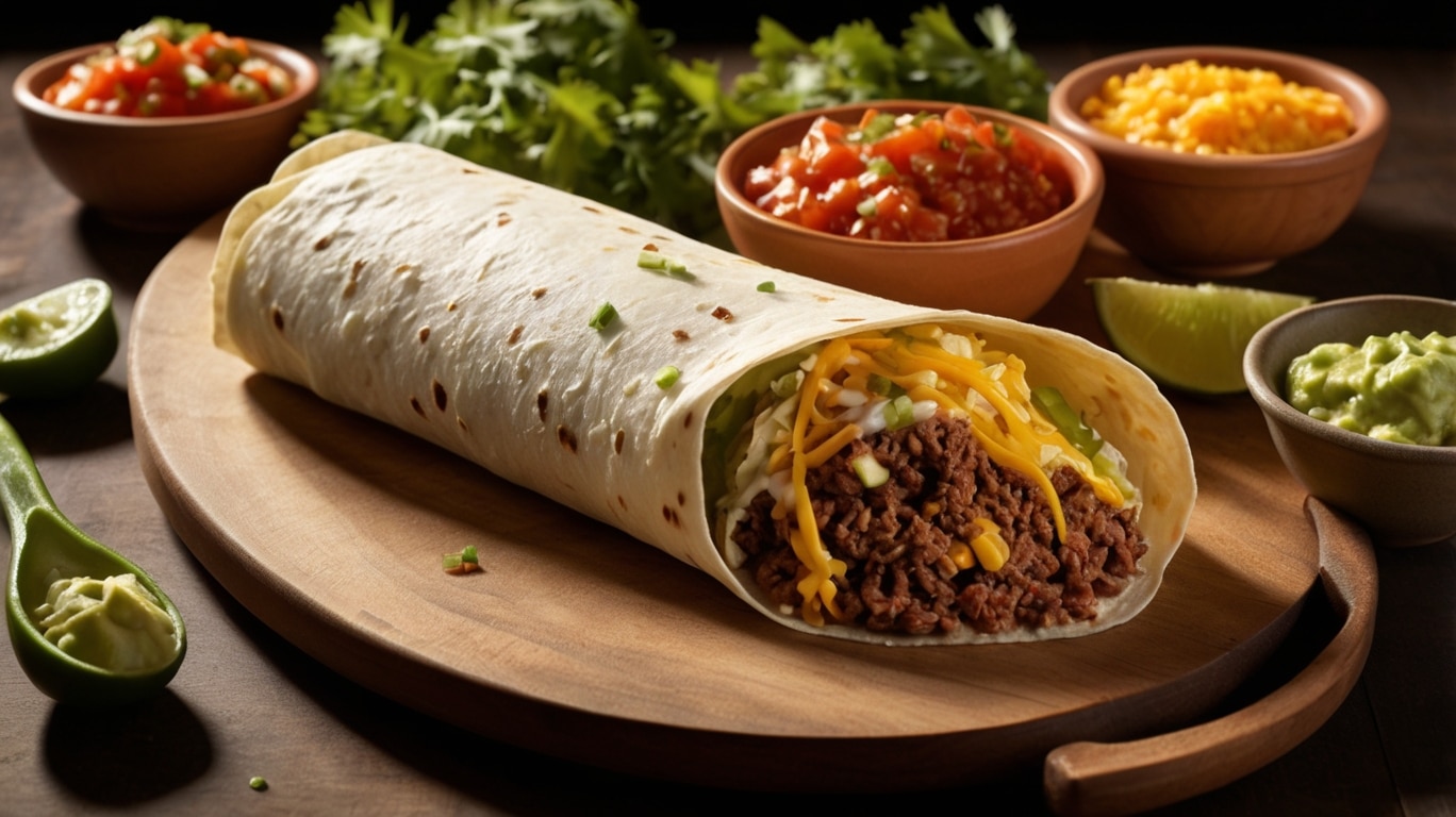 Cheesy Double Beef Burrito