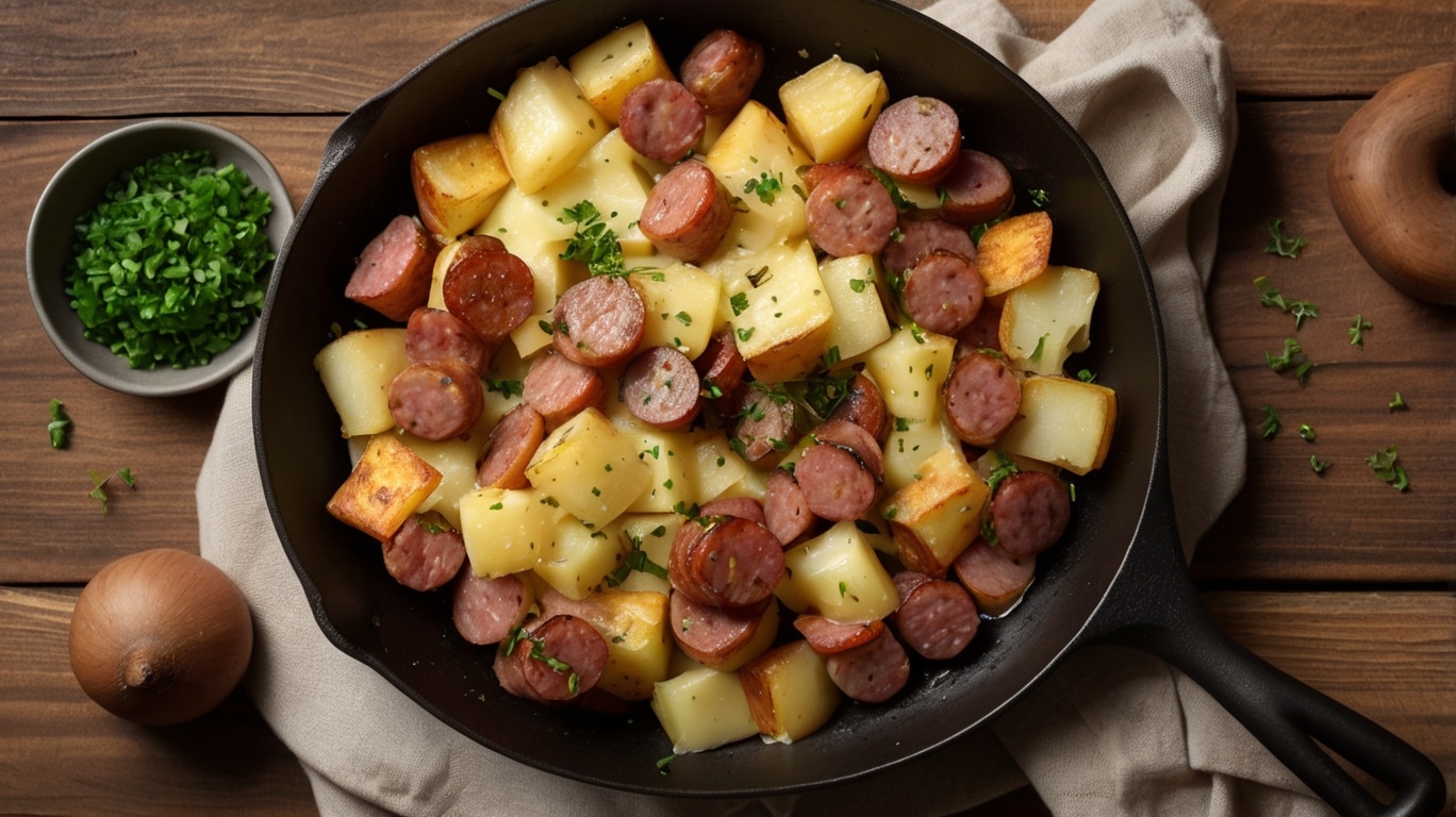 Quick & Tasty Cheesy Ranch Potatoes and Sausage Recipe
