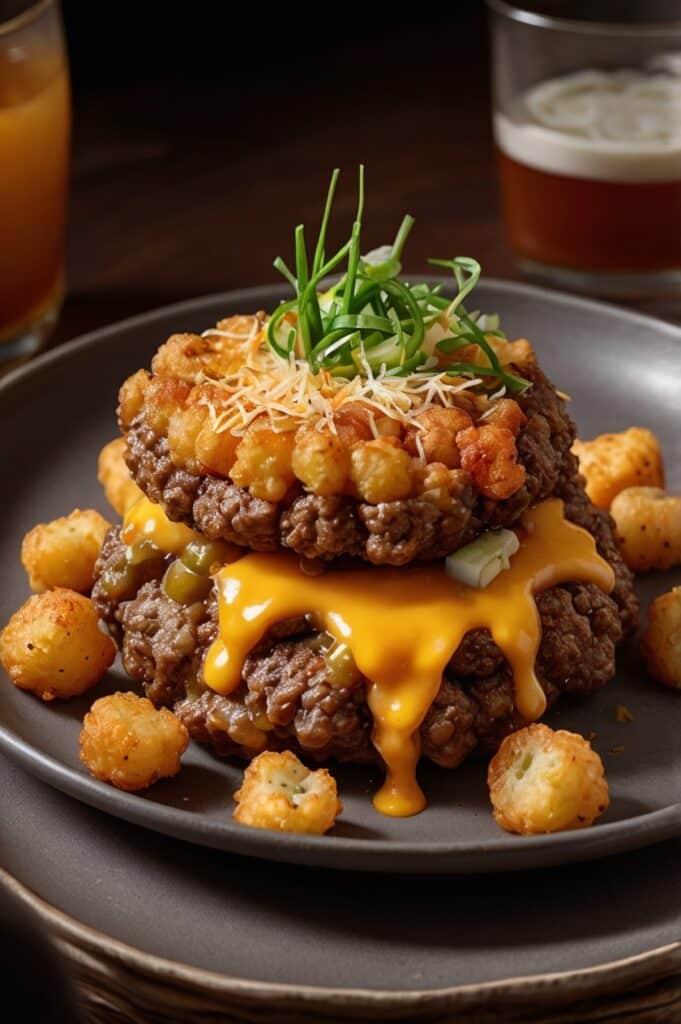 Cheeseburger Casserole with Crispy Beef & Tater Tots