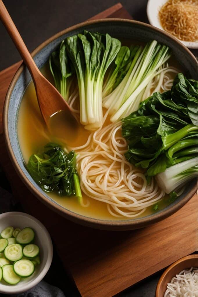 Ginger Garlic Noodle Soup with Bok Choy