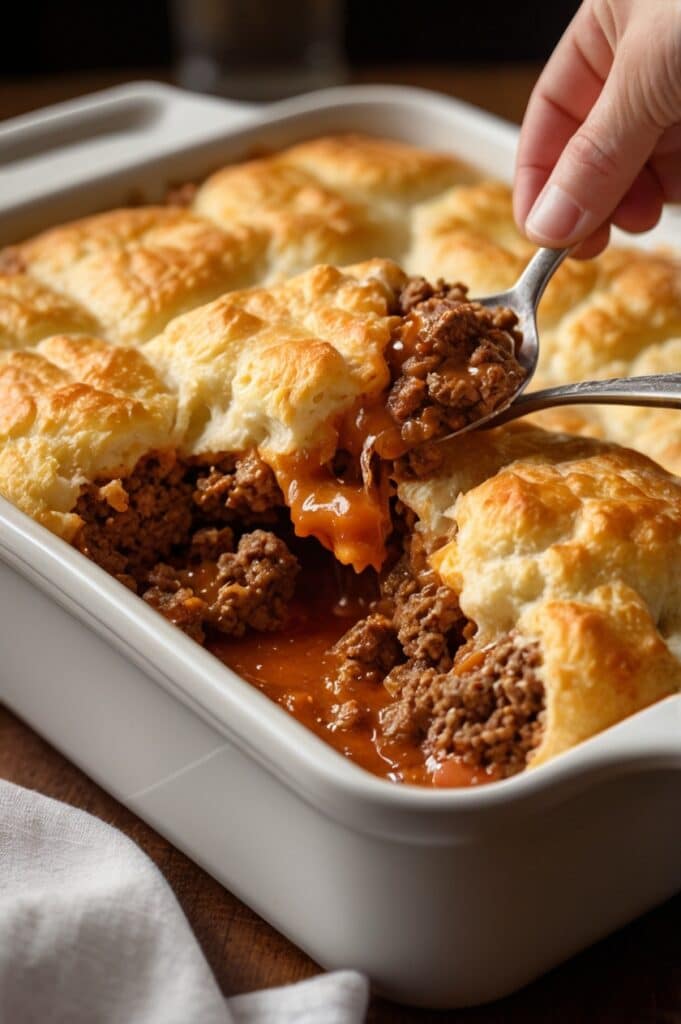 Easy Sloppy Joe Biscuit Casserole