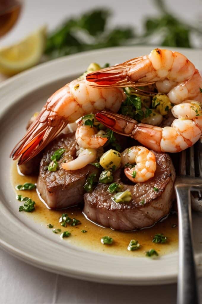 Skillet Garlic Butter Steak & Shrimp Delight