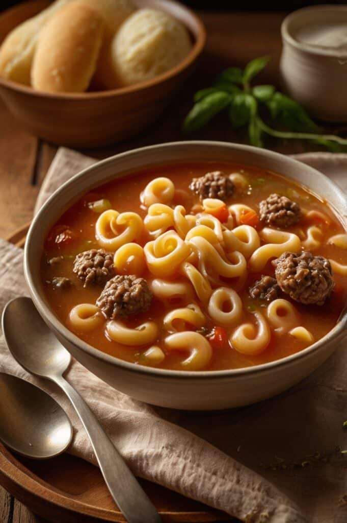 Hearty Hamburger Macaroni Soup Recipe