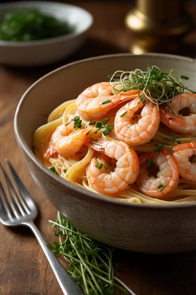 Creamy Tuscan Salmon & Shrimp Pasta Recipe