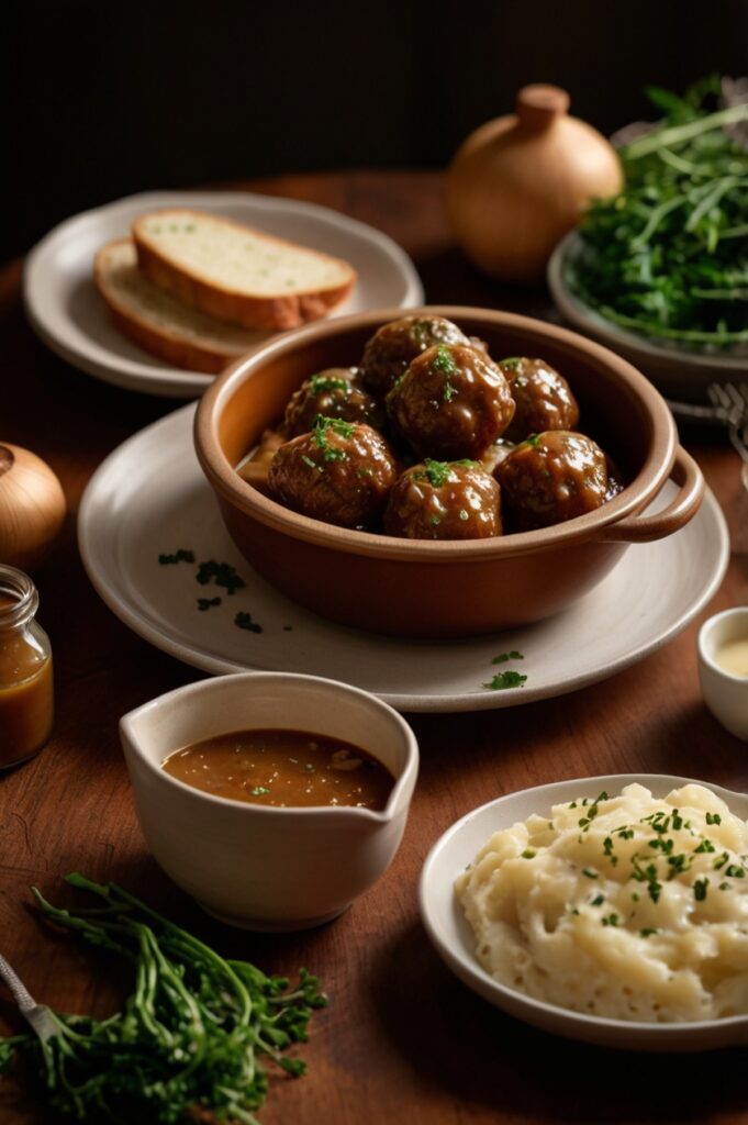 Slow Cooker Salisbury Meatballs