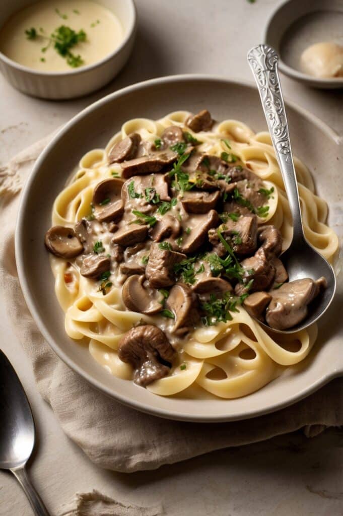 Classic Creamy Beef & Mushroom Stroganoff